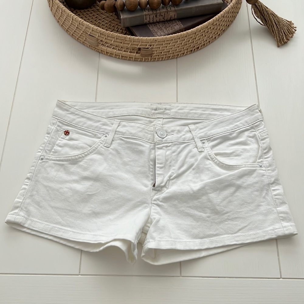 Hudson Jeans White Women's Denim Shorts - Five-Pocket Cutoff